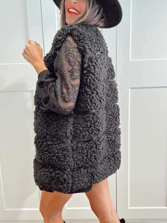 Chaleco Sherpa Rizado NORELDA Negro HEVE