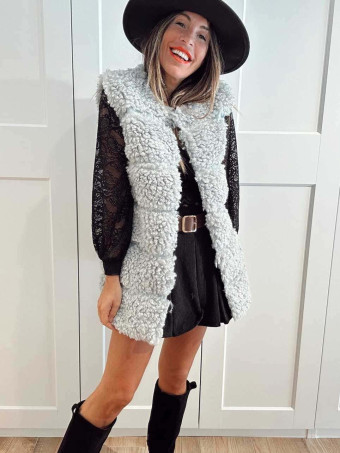 Chaleco Sherpa Rizado NORELDA Gris HEVE