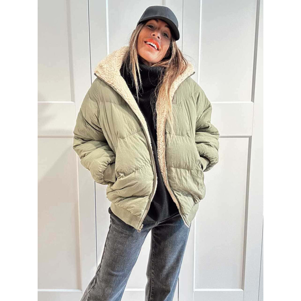 Cazadora Acolchada Reversible BRENAYE Verde Militar HEVE Cazadora Acolchada Reversible BRENAYE Verde Militar HEVE