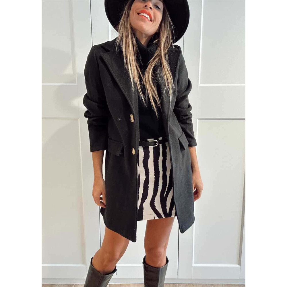 Abrigo Paño SNOB Negro HEVE