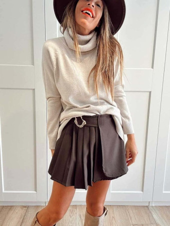 Falda Pantalón Maxi-Hebilla LYKKE Marrón HEVE