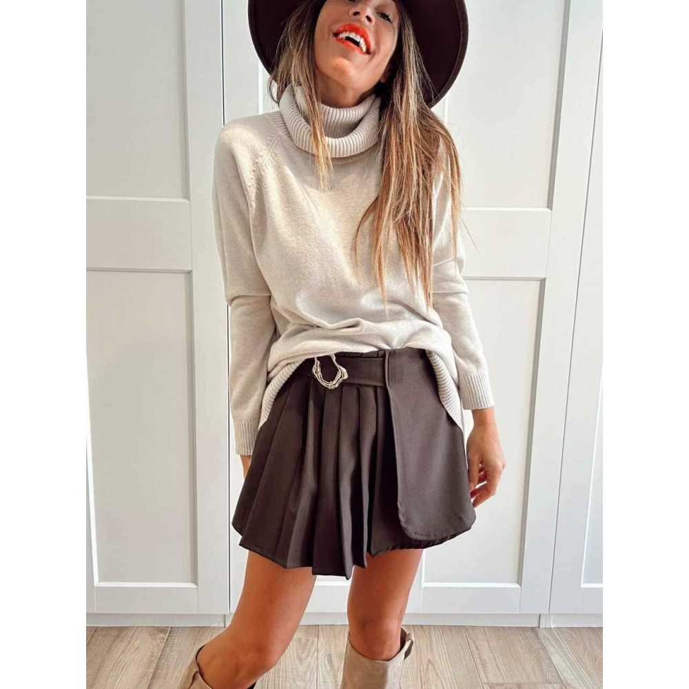 Falda Pantalón Maxi-Hebilla LYKKE Marrón HEVE Falda Pantalón Maxi-Hebilla LYKKE Marrón HEVE