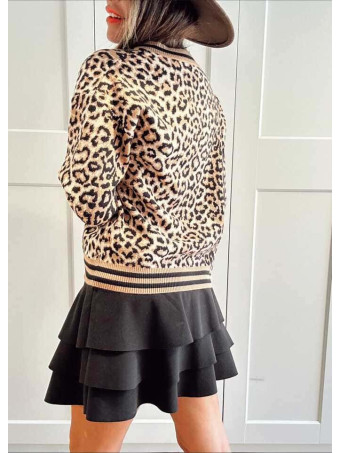 Cárdigan Print Leopardo PANTHRA Camel HEVE