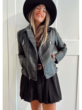 Biker Efecto Piel IDOLWILD Negro HEVE
