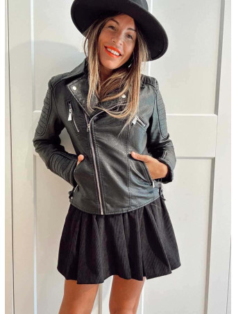 Biker Efecto Piel IDOLWILD Negro HEVE