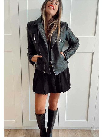 Biker Efecto Piel IDOLWILD Negro HEVE