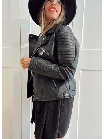 Biker Efecto Piel IDOLWILD Negro HEVE