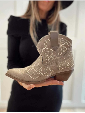 Botín Campero Strass WALDOR Taupe HEVE