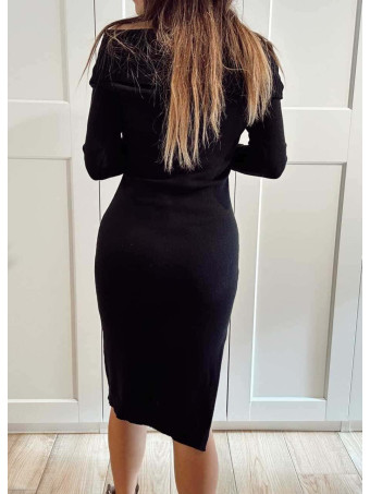 Vestido Punto Escote Barco CLÉMARA Negro HEVE