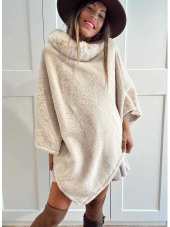 Poncho Pelo WHARMBY Beige HEVE