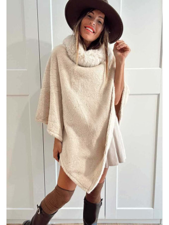 Poncho Pelo WHARMBY Beige HEVE