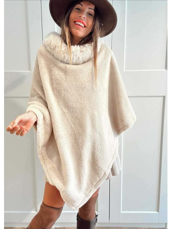 Poncho Pelo WHARMBY Beige HEVE