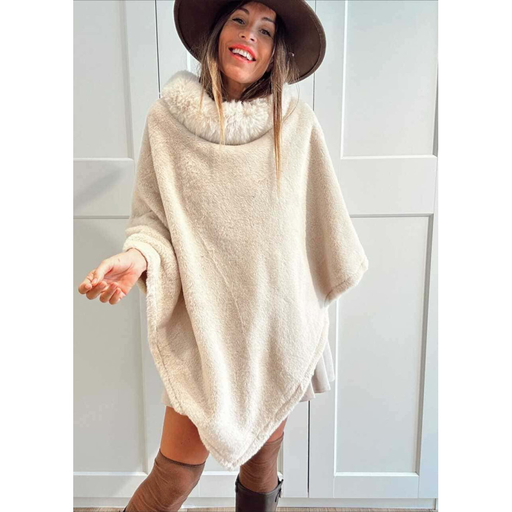 Poncho Pelo WHARMBY Beige HEVE