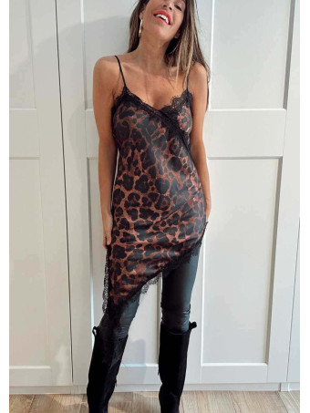 Vestido Lencero Print EONELA Marrón HEVE