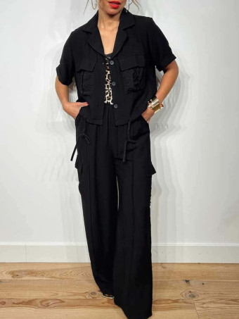 Conjunto Camisero Cargo WENCORY Negro HEVE Conjunto Camisero Cargo WENCORY Negro HEVE