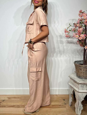 Conjunto Camisero Cargo WENCORY Nude HEVE