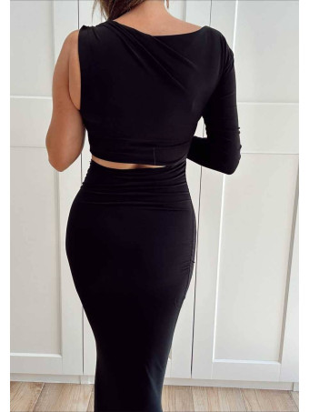 Vestido Cut Out Asimétrico LYVORA Negro HEVE