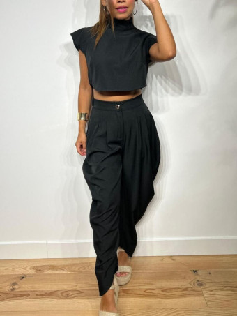 Conjunto Top y Pantalón AURAH Negro HEVE