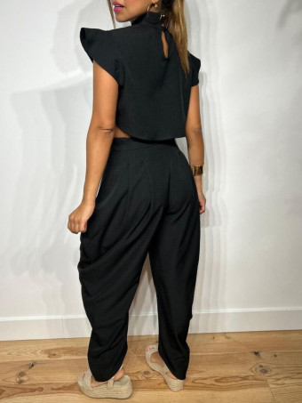 Conjunto Top y Pantalón AURAH Negro HEVE