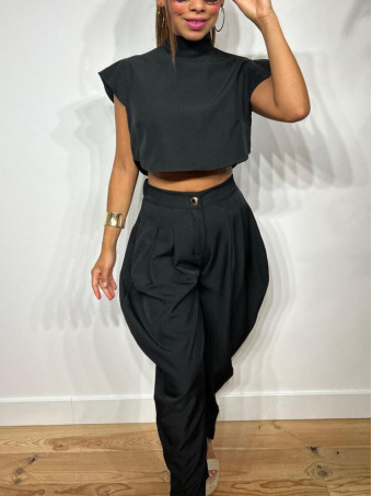Conjunto Top y Pantalón AURAH Negro HEVE