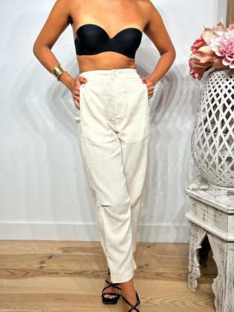 Conjunto Cuerpo y Pantalón Lino SOOMY Beige HEVE