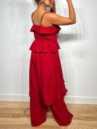 Conjunto Top Extra-Long y Pantalón GHODES Burdeos HEVE