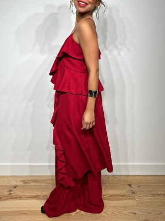 Conjunto Top Extra-Long y Pantalón GHODES Burdeos HEVE