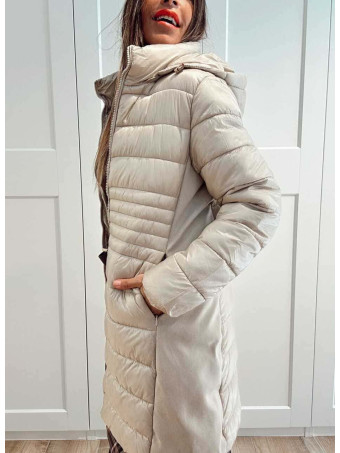Abrigo Acolchado con Capucha SORENZA Beige HEVE
