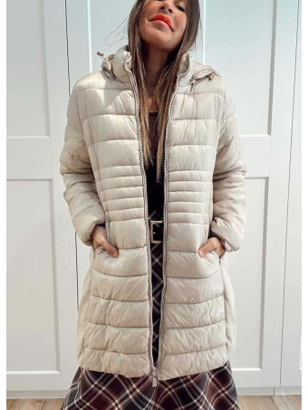 Abrigo Acolchado con Capucha SORENZA Beige HEVE