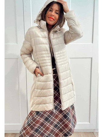 Abrigo Acolchado con Capucha SORENZA Beige HEVE