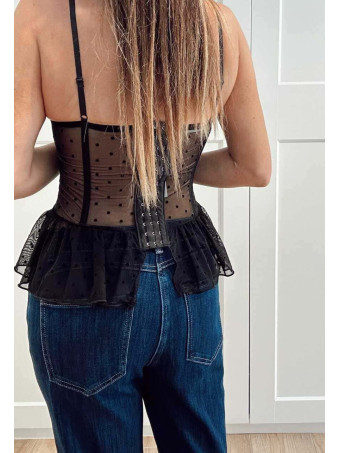 Corset Tul Plumeti BELLADONNA Negro HEVE