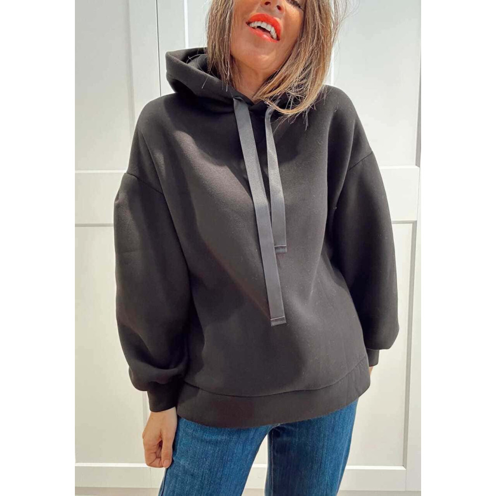 Sudadera Oversize con Capucha RIPPLEN Negro HEVE