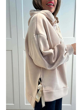 Sudadera Oversize con Capucha RIPPLEN Beige HEVE