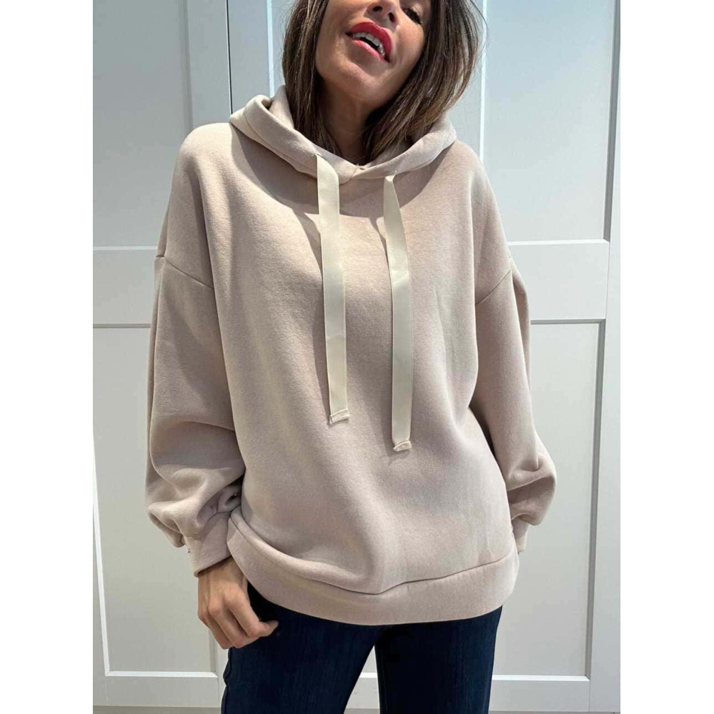 Sudadera Oversize con Capucha RIPPLEN Beige HEVE Sudadera Oversize con Capucha RIPPLEN Beige HEVE