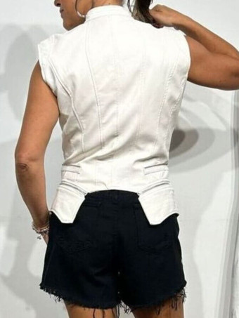 Chaleco Polipiel Estrellas GLAMROCK Blanco HEVE