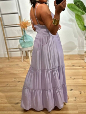 Vestido Largo Paneles NUOLANE Lila HEVE Vestido Largo Paneles NUOLANE Lila HEVE