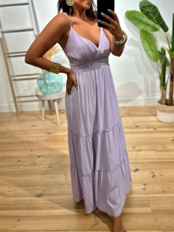 Vestido Largo Paneles NUOLANE Lila HEVE Vestido Largo Paneles NUOLANE Lila HEVE