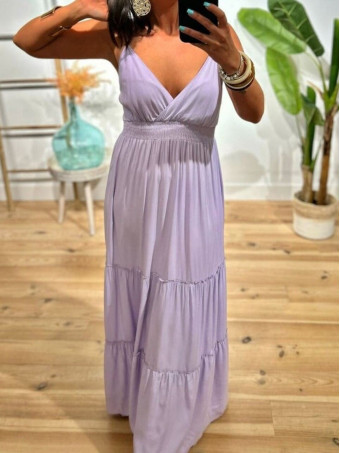 Vestido Largo Paneles NUOLANE Lila HEVE Vestido Largo Paneles NUOLANE Lila HEVE