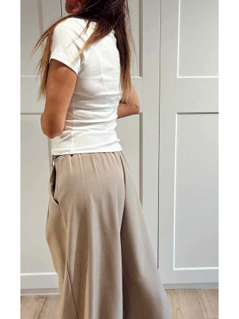 Pantalón Palazzo Cinturón CHARMELLIE Taupe HEVE