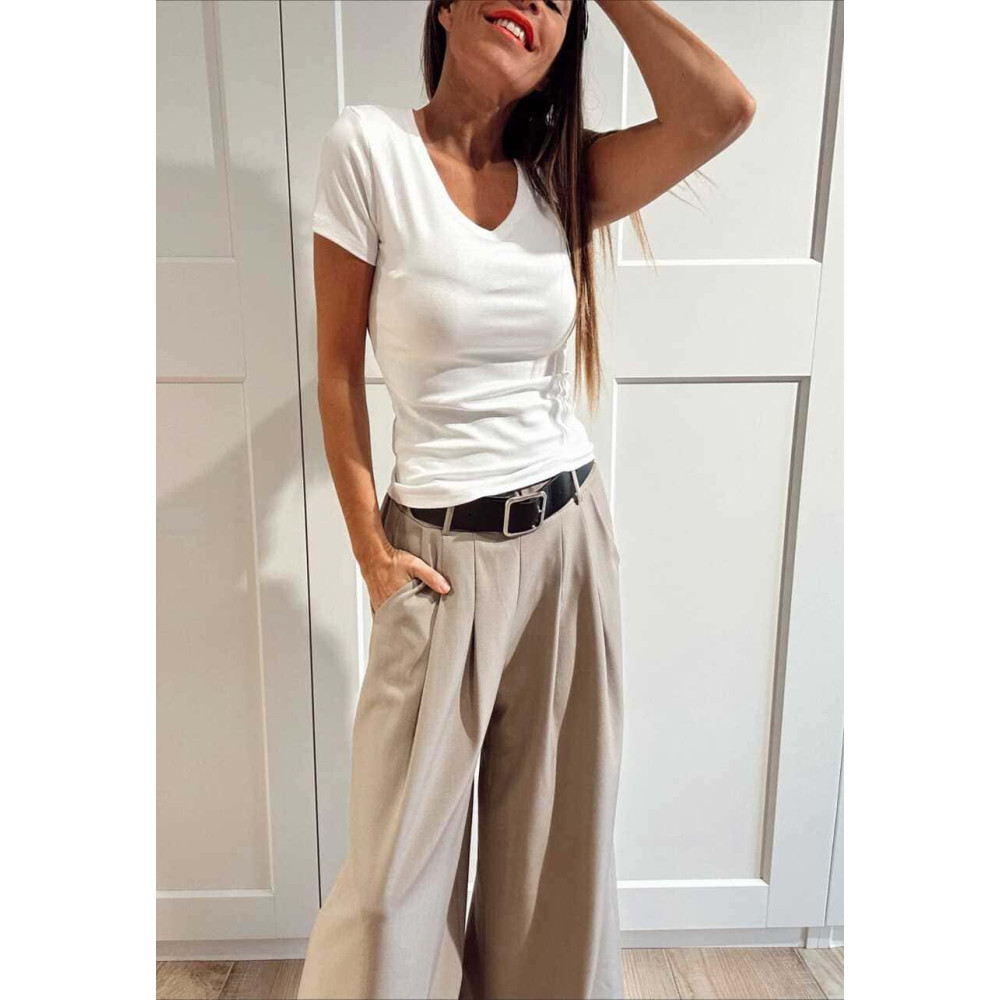 Pantalón Palazzo Cinturón CHARMELLIE Taupe HEVE Pantalón Palazzo Cinturón CHARMELLIE Taupe HEVE