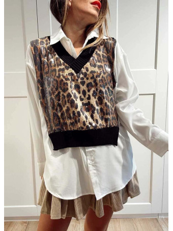 Camisa Combinada Chaleco Print HENNESSY HEVE