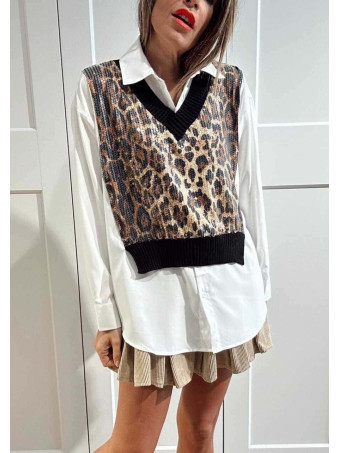 Camisa Combinada Chaleco Print HENNESSY HEVE