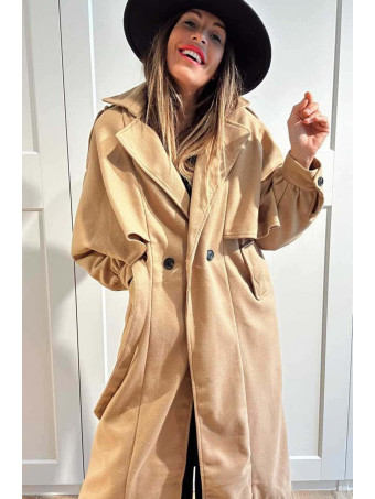 Gabardina Paño Doble Botonadura VALMOND Camel HEVE