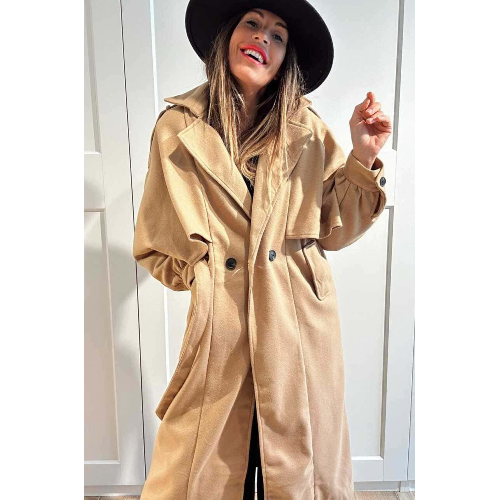 Gabardina Paño Doble Botonadura VALMOND Camel HEVE Gabardina Paño Doble Botonadura VALMOND Camel HEVE