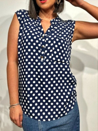 Blusa Lunares CHEKIDOT Marino HEVE
