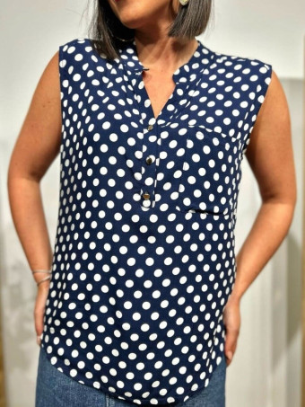Blusa Lunares CHEKIDOT Marino HEVE