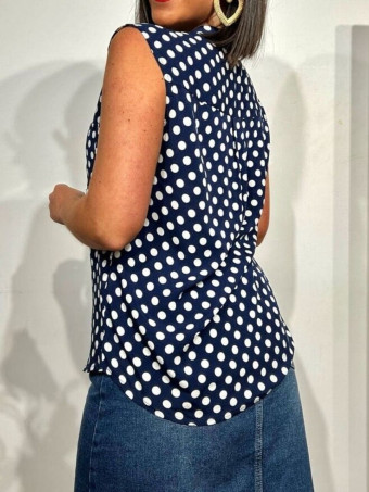 Blusa Lunares CHEKIDOT Marino HEVE