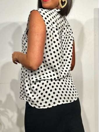 Blusa Lunares CHEKIDOT Blanco HEVE Blusa Lunares CHEKIDOT Blanco HEVE