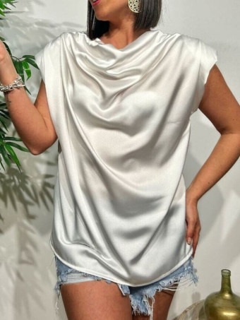 Cuerpo Satinado Drapeado SINNIKA Blanco HEVE