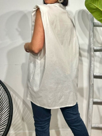 Camisa Oversize Hombreras GIAZA Blanco HEVE